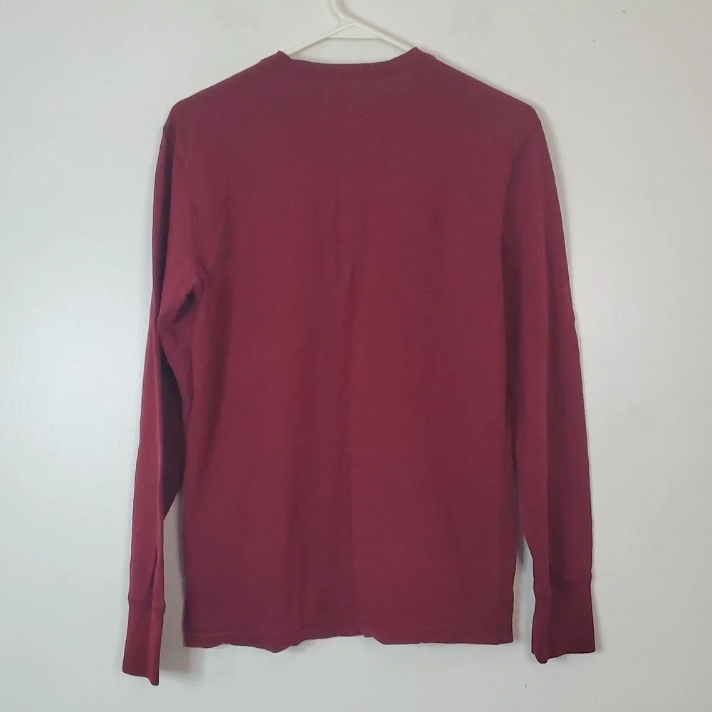 Denim & Supply Red Cotton Henley Top Size Small Buttons Closet Staple - Picture 8 of 11